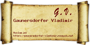 Gaunersdorfer Vladimir névjegykártya